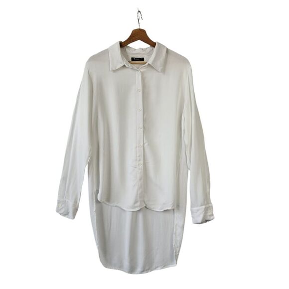 Michael Lauren REVOLVE Tomas Button Down Shirt w/Tails SZ M White Lagenlook NEW - Picture 8 of 15